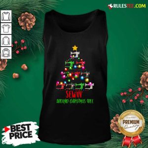 Sewing Around Christmas Tree Tank Top - Design By Rulestee.com