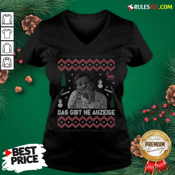 Das Gibt Ne Anzeige Ugly Christmas V-neck - Design By Rulestee.com