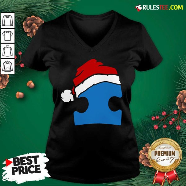 Perfect Santa Autism Christmas V-neck - Design By Rulestee.com