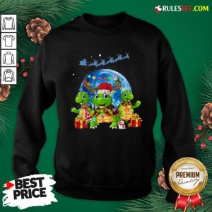 Three Turtle Santa Reindeer Merry Christmas Sweatshirt - Design By Rulestee.com