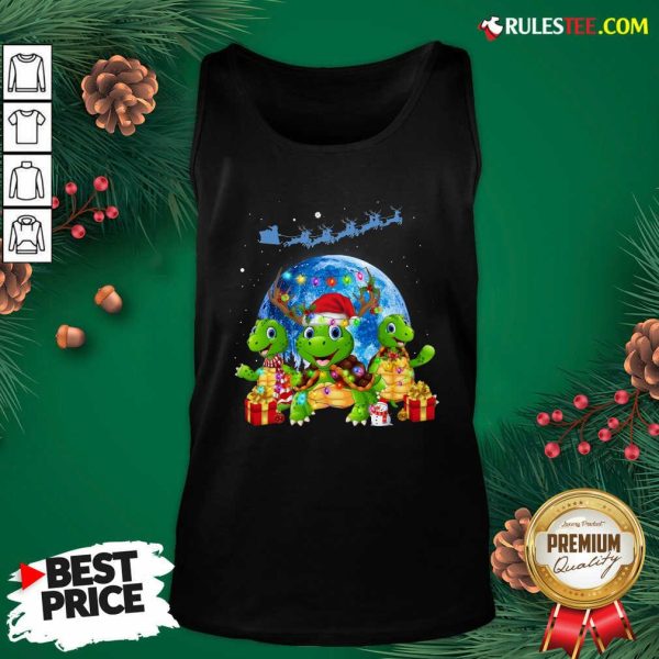 Three Turtle Santa Reindeer Merry Christmas Tank Top - Design By Rulestee.com