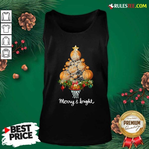 Volleyball Merry And Bright Christmas Tree Tank Top - Design By Rulestee.com