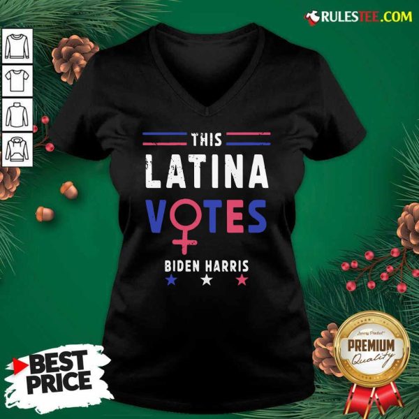 This Latina Votes Biden Harris Stars Election V-neck - Design By Rulestee.com