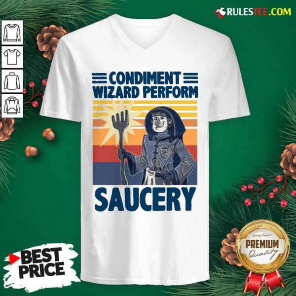 Vintage Condiment Wizard Perform Saucery V-neck - Design By Rulestee.com