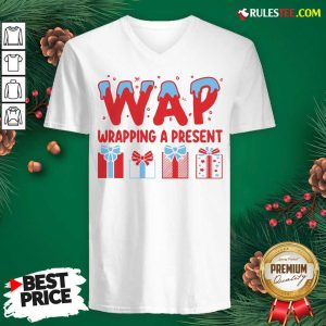 Premium Wap Wrapping A Present V-neck - Design By Rulestee.com
