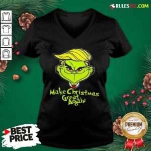 Pretty Grinch Trump Make Christmas Great Again V-neck - Design By Rulestee.com