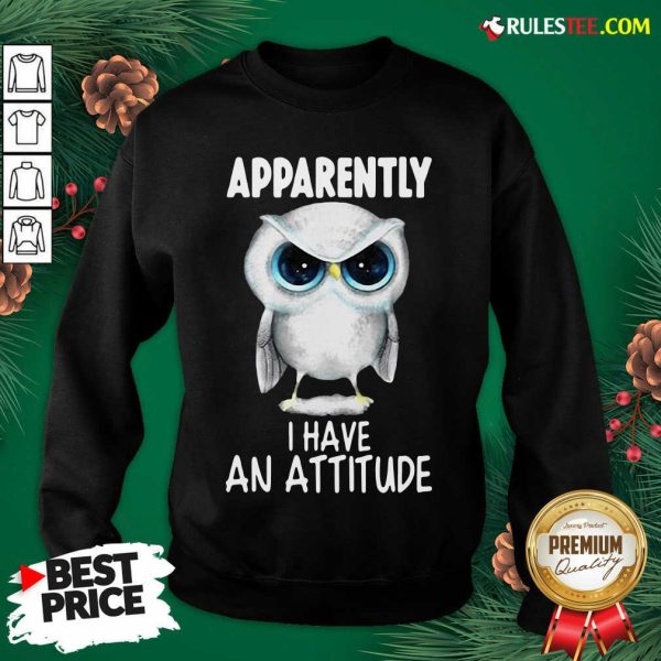 Pretty Owl Apparently I Have An Attitude Sweatshirt - Design By Rulestee.com