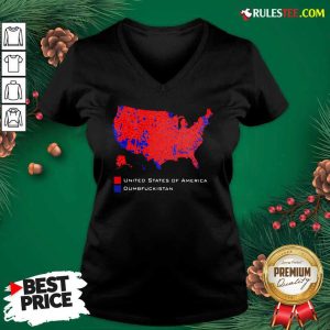 Republican Version United States of America Vs Dumbfuckistan Election Map V-neck - Design By Rulestee.com