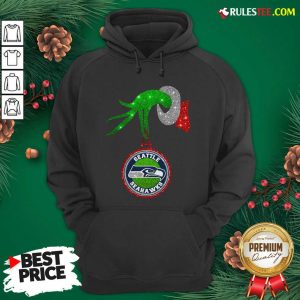 Grinch Hand Holding Seattle Seahawks Christmas Hoodie - Design By Rulestee.com