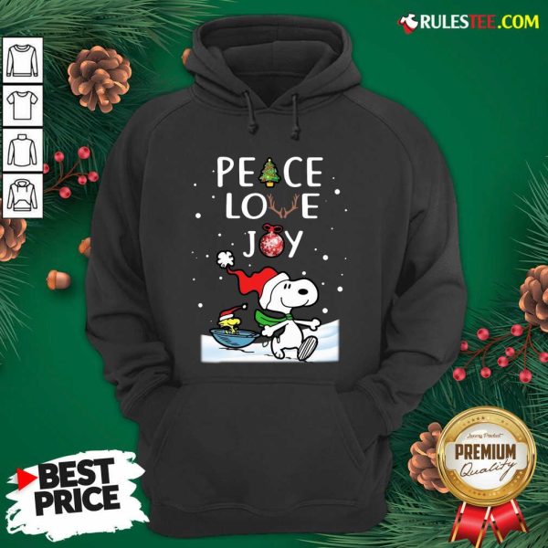 Top Peanuts Snoopy Peace Love Joy Christmas Hoodie - Design By Rulestee.com