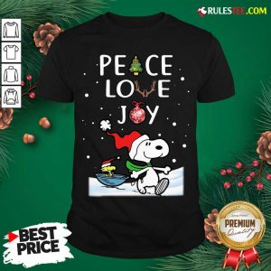 Top Peanuts Snoopy Peace Love Joy Christmas Shirt - Design By Rulestee.com