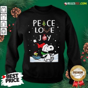 Top Peanuts Snoopy Peace Love Joy Christmas Sweatshirt - Design By Rulestee.com