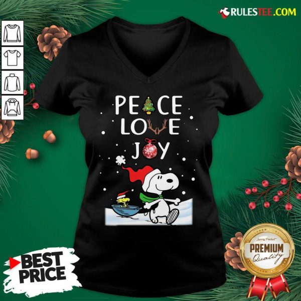 Top Peanuts Snoopy Peace Love Joy Christmas Sweatshirt - Design By Rulestee.com