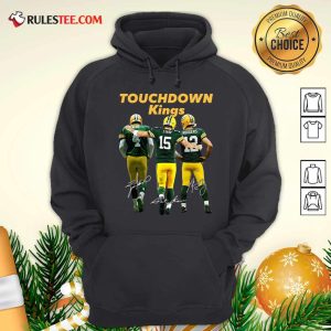 Green Bay Packers Touchdown Kings Brett Favre 4 Bart Starr 15 Aaron Rodgers 12 Signatures Hoodie - Design By Rulestee.com