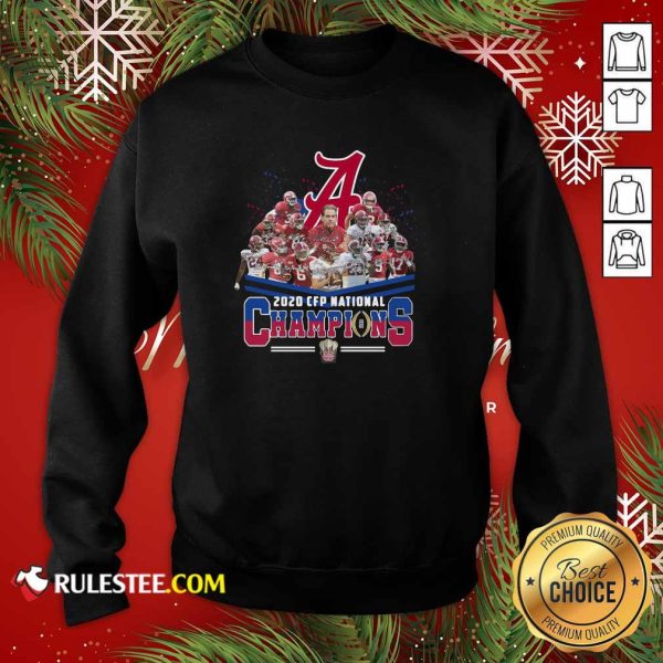 Alabama Crimson Tide Football Team Players 2020 Cfp National Champions Signatures Sweatshirt - Design By Rulestee.com