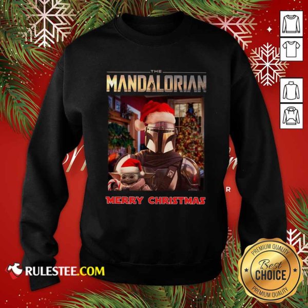 Star Wars The Mandalorian And Baby Yoda Merry Christmas Sweatshirt - Design By Rulestee.com