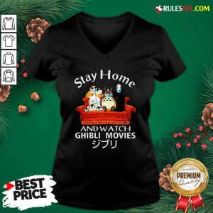 Stay Home And Watch Ghibli Movies Face Mask V-neck - Design By Rulestee.com