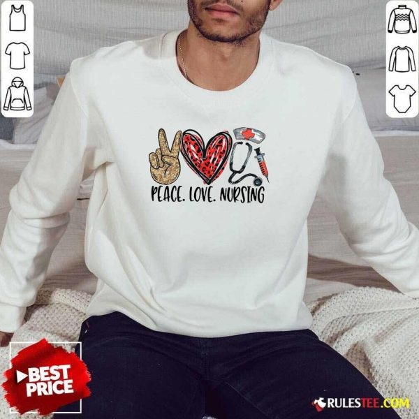 Diamond Peace Love And Nursing 2021 Sweatshirt - Design By Rulestee.com