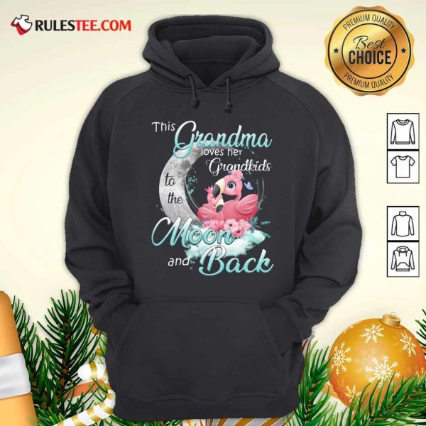 Flamingo This Grandma Loves Her Grandkids To The Moon And Back Hoodie - Design By Rulestee.com