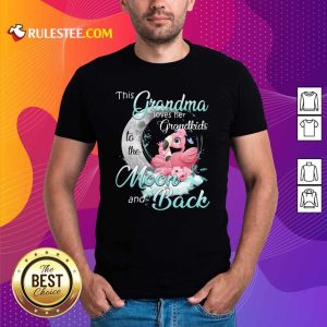 Flamingo This Grandma Loves Her Grandkids To The Moon And Back Shirt - Design By Rulestee.com