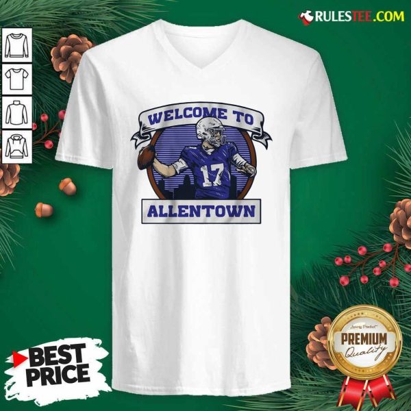 Josh Allen Welcome To Allentown V-neck - Design By Rulestee.com