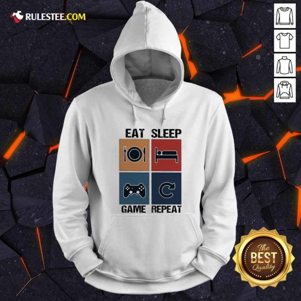 Eat Sleep Game Repeat Vintage Hoodie - Design By Rulestee.com