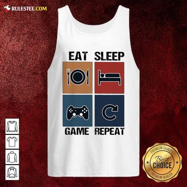 Eat Sleep Game Repeat Vintage Tank Top - Design By Rulestee.com