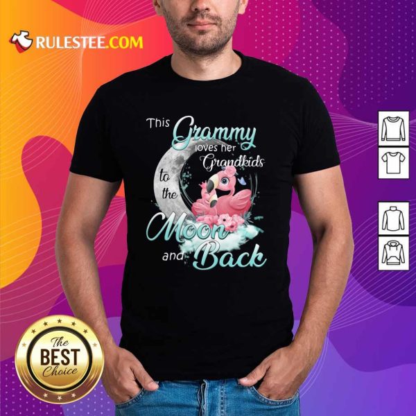 Flamingo This Grammy Loves Her Grandkids To The Moon And Back Shirt - Design By Rulestee.com