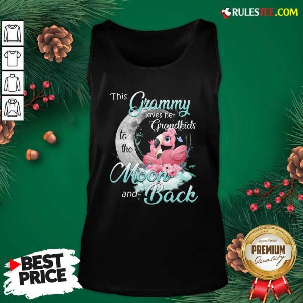 Flamingo This Grammy Loves Her Grandkids To The Moon And Back Tank Top - Design By Rulestee.com