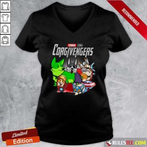 Marvel Avengers Corgi Corgivengers V-neck- Design By Rulestee.com