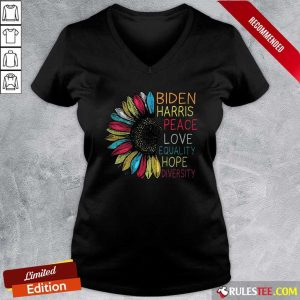 Peace Love Equality Hope Diversity Biden Harris 2020-2024 V-neck - Design By Rulestee.com