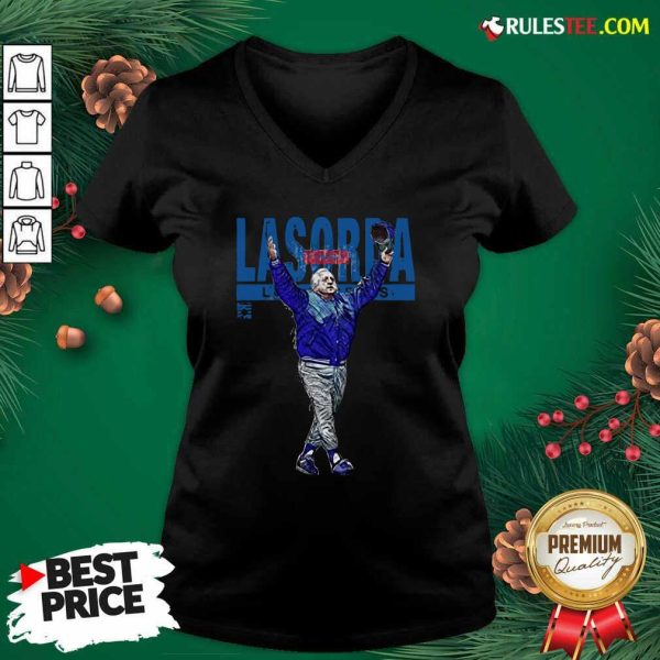 Tommy Lasorda Los Angeles Dodgers V-neck - Design By Rulestee.com