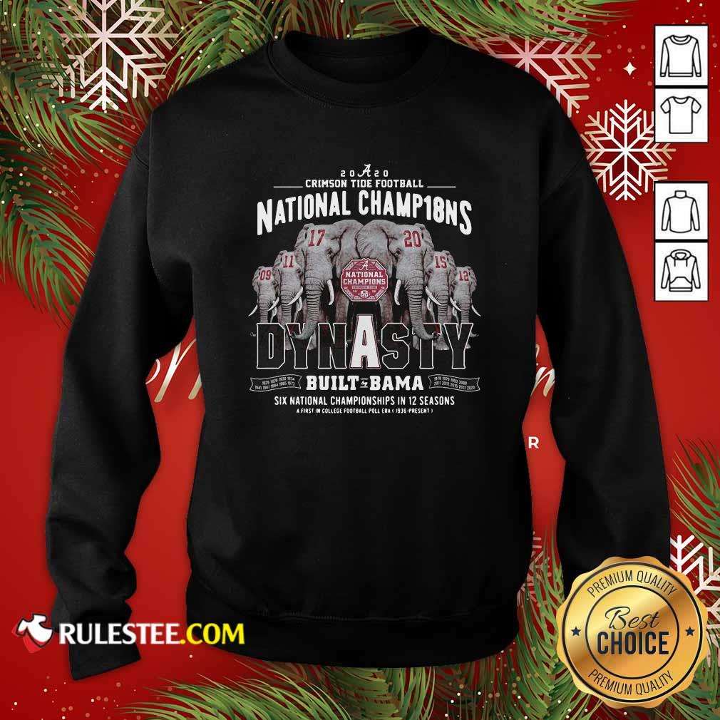 Alabama Crimson Tide Dynasty Built Bama Six National Championship In 12 Season Sweatshirt - Design By Rulestee.com