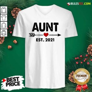 Aunt Est 2021 Heart V-neck - Design By Rulestee.com