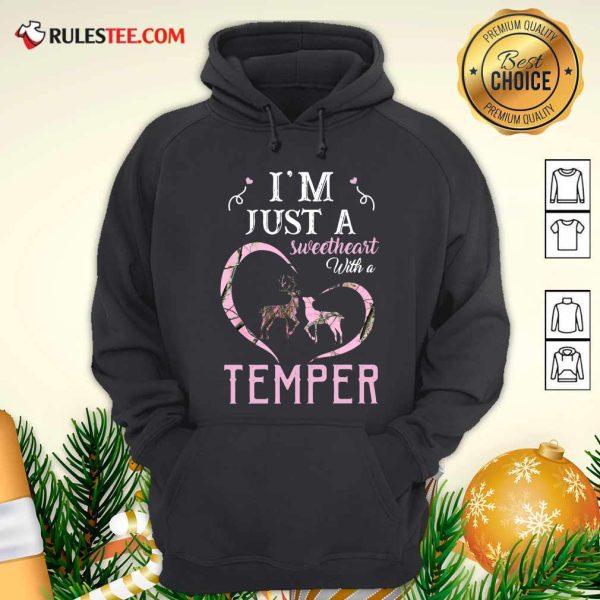 Reindeer Im Just A Sweetheart With A Temper Wallpaper Hoodie - Design By Rulestee.com