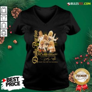 Dolly Parton 65th Anniversary 1956 2021 Thank You For The Memories Signature V-neck - Design By Rulestee.com