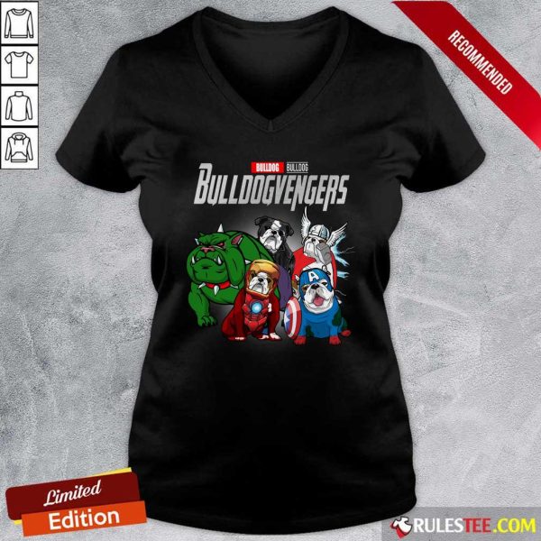 Marvel Avengers Bulldog Bullvengers V-neck - Design By Rulestee.com