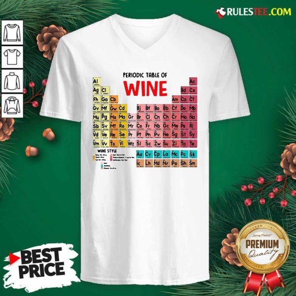 The Chemistry Periodic Table Of Wine V-neck - Design By Rulestee.com