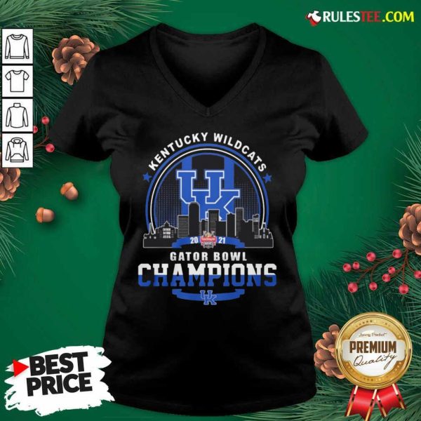 Kentucky Wildcats Gator Bowl Champion V-neck - Design By Rulestee.com