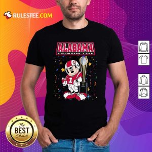 Mickey Mouse And Cup Alabama Crimson Tide Shirt - Design By Rulestee.com