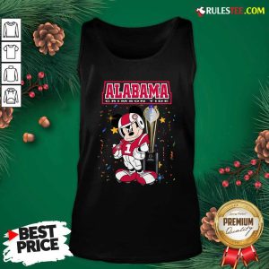 Mickey Mouse And Cup Alabama Crimson Tide Tank Top - Design By Rulestee.com