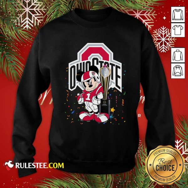 Mickey Mouse And Cup Ohio State Buckeyes Sweatshirt - Design By Rulestee.com