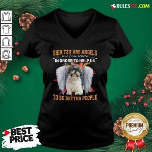 Shih Tzu Are Angels Sent From Heaven In Order To Help Us To Be Better People V-neck - Design By Rulestee.com