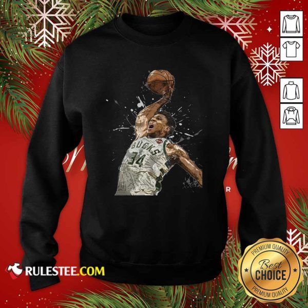 Giannis Antetokounmpo 34 Bucks Jersey Basketball Sweatshirt - Design By Rulestee.com