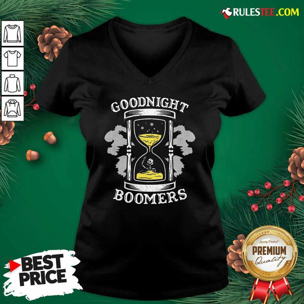  Goodnight Boomers Skeleton V-neck- Design By Rulestee.com