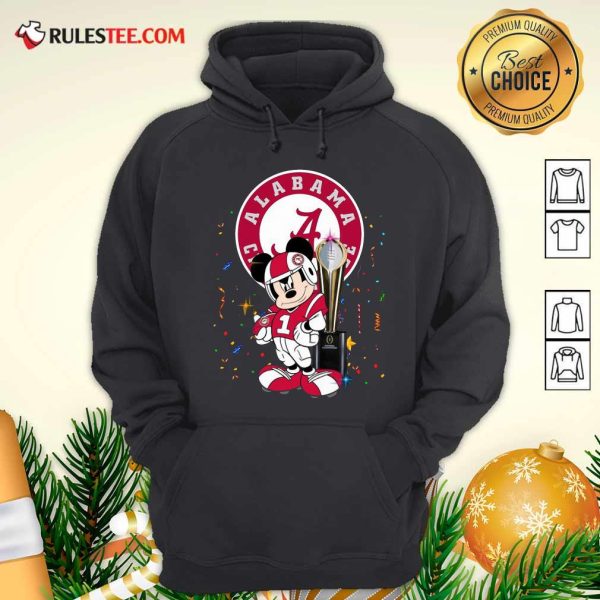 Mickey Mouse And Cup Alabama Crimson Tide Football Hoodie - Design By Rulestee.com