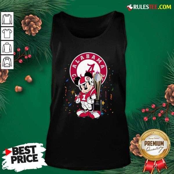 Mickey Mouse And Cup Alabama Crimson Tide Football Tank Top - Design By Rulestee.com