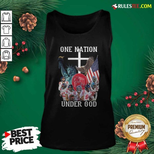 One Nation Under God Ole Miss Football American Flag Tank Top - Design By Rulestee.com