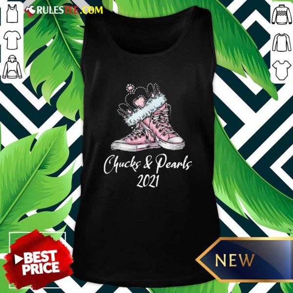 Crown Sneakers Chucks And Pearls For Kamala Harris 2021 Tank Top - Design By Rulestee.com