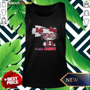 Hello Kitty Hello Kansas City Chiefs With American Flag 2021 Tank Top - Design By Rulestee.com